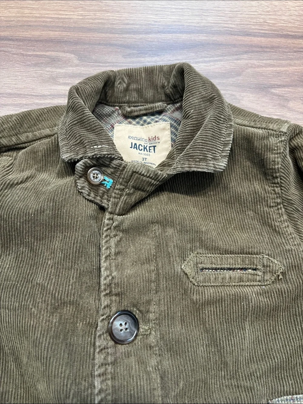 Genuine Kids from Oshkosh Blazer Plaid Patch Pockets in Brown Size 3T